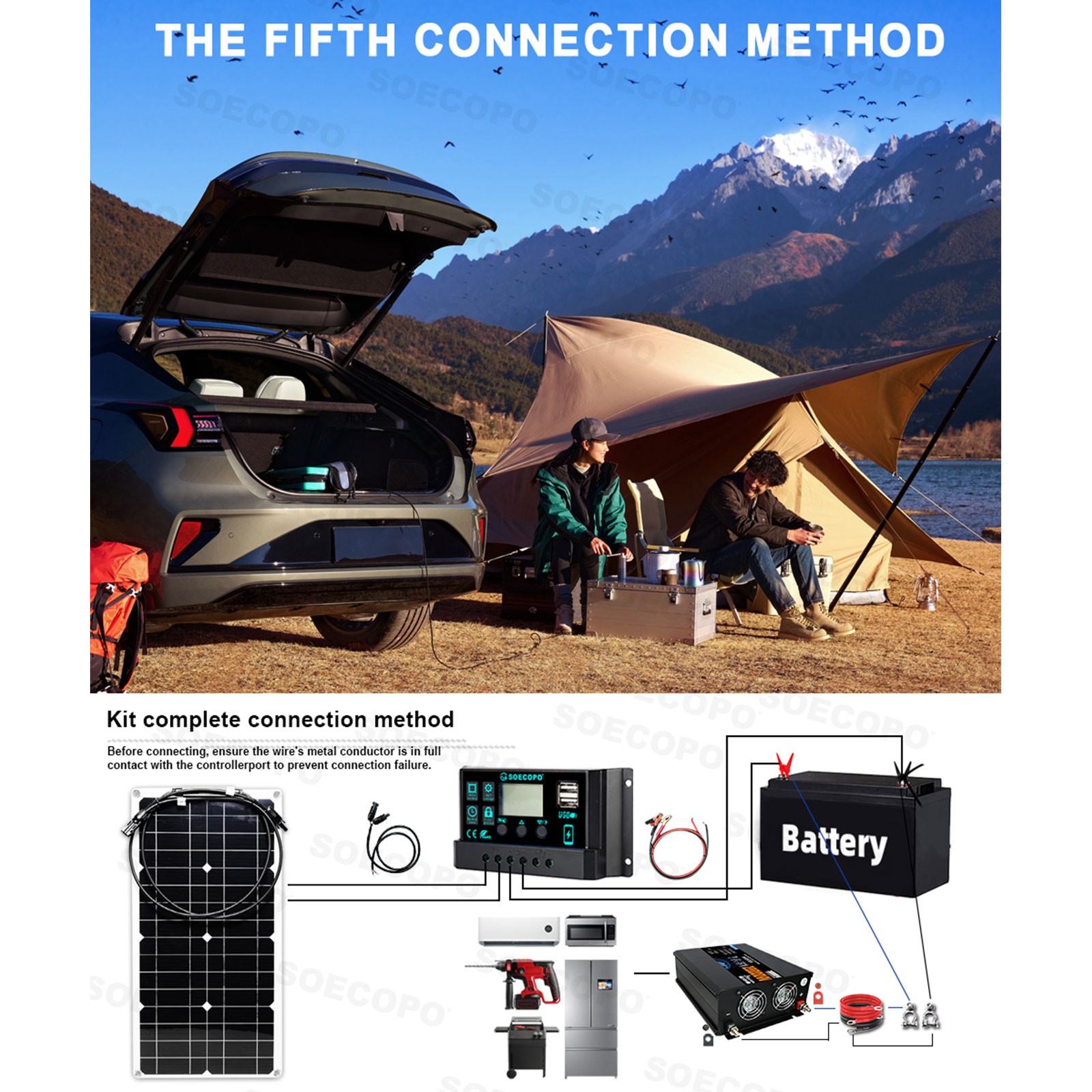 20000W Peak Solar System Kit Panel 110V/220V Inverter Complete for Home