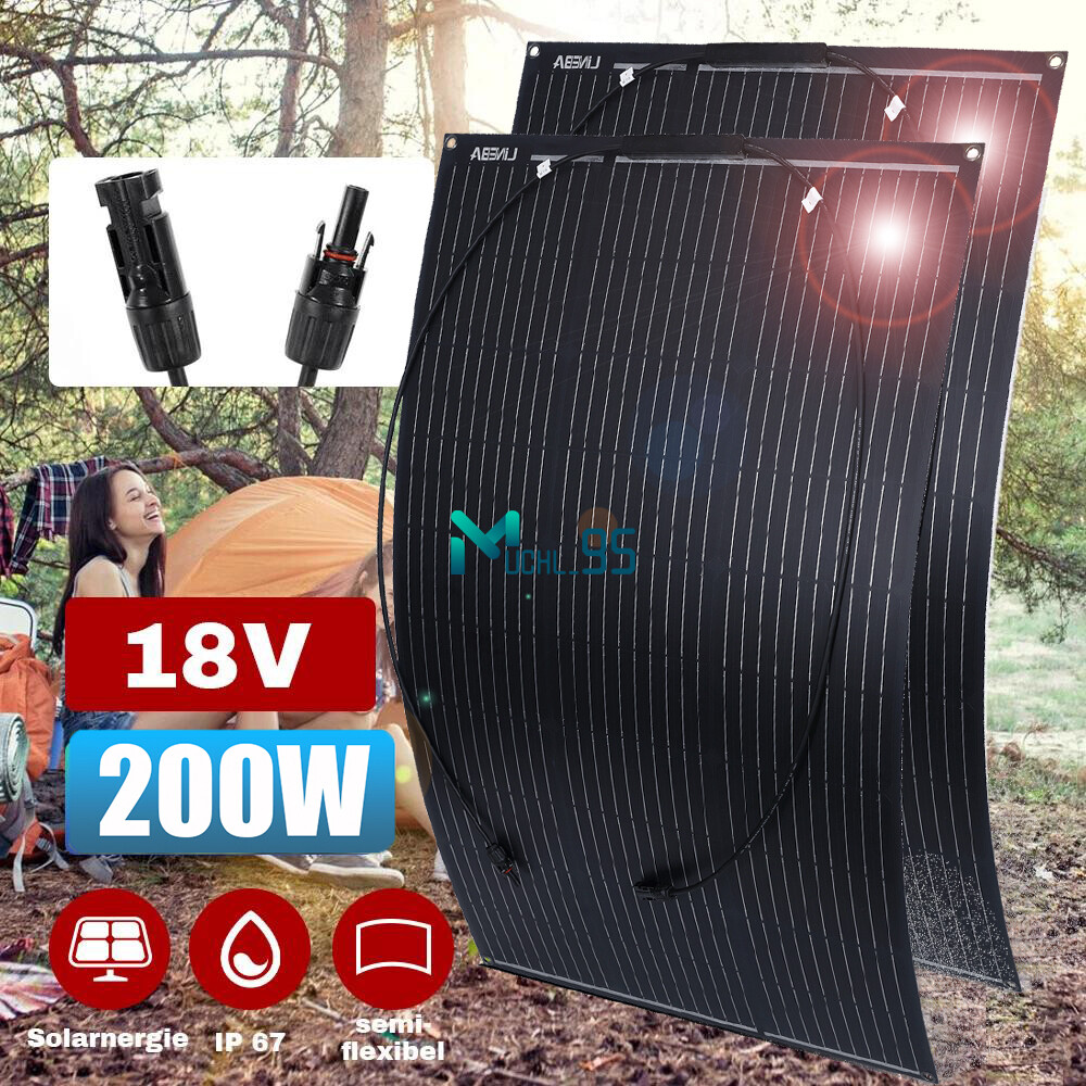 400W Watt Portable Ultra-Thin Flexible Solar Panel RV Camping Off-Grid Rooftop