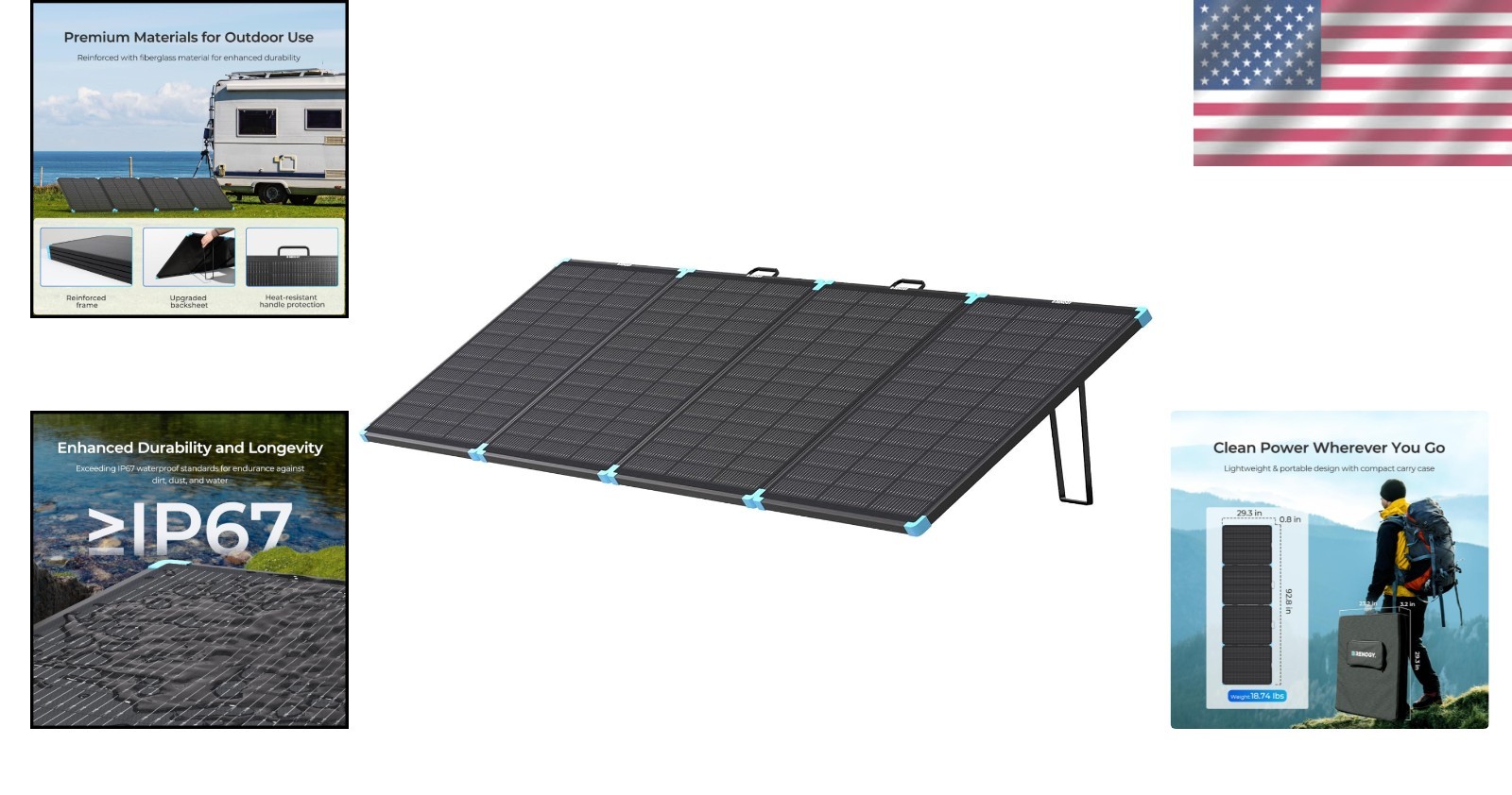 Ultra-Lightweight 300W Foldable Solar Charger – Perfect for Off-Grid Adventures