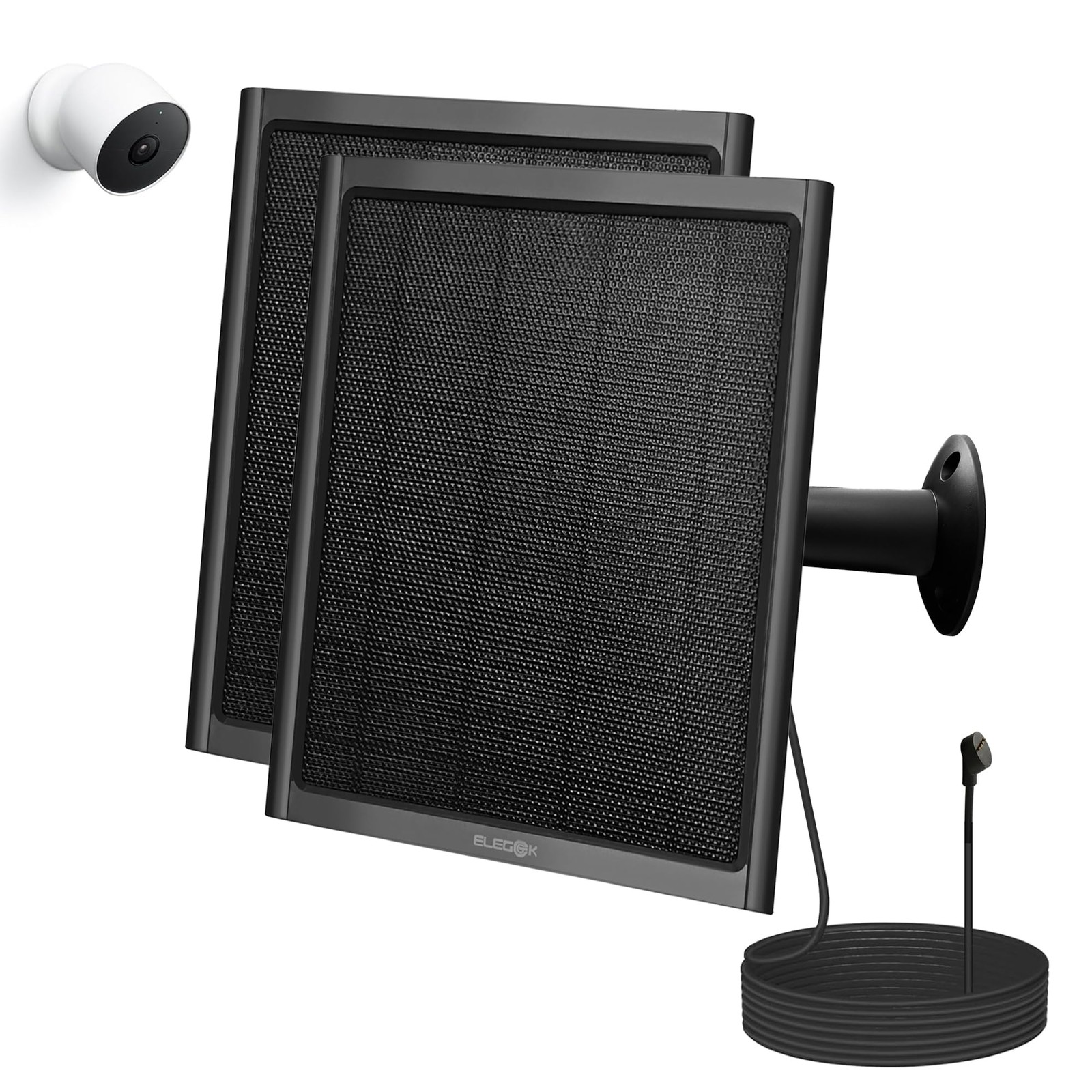 8W Solar Panel for Google Nest Camera Outdoor&Indoor Battery Version 2Pack