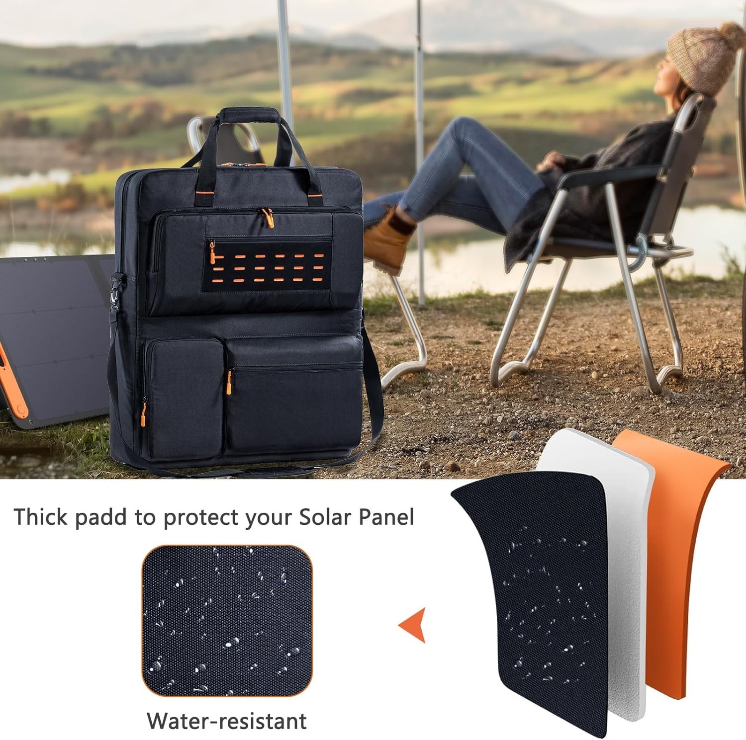 SolarSaga 100W 200W Travel Case – Multi-Pocket Bag