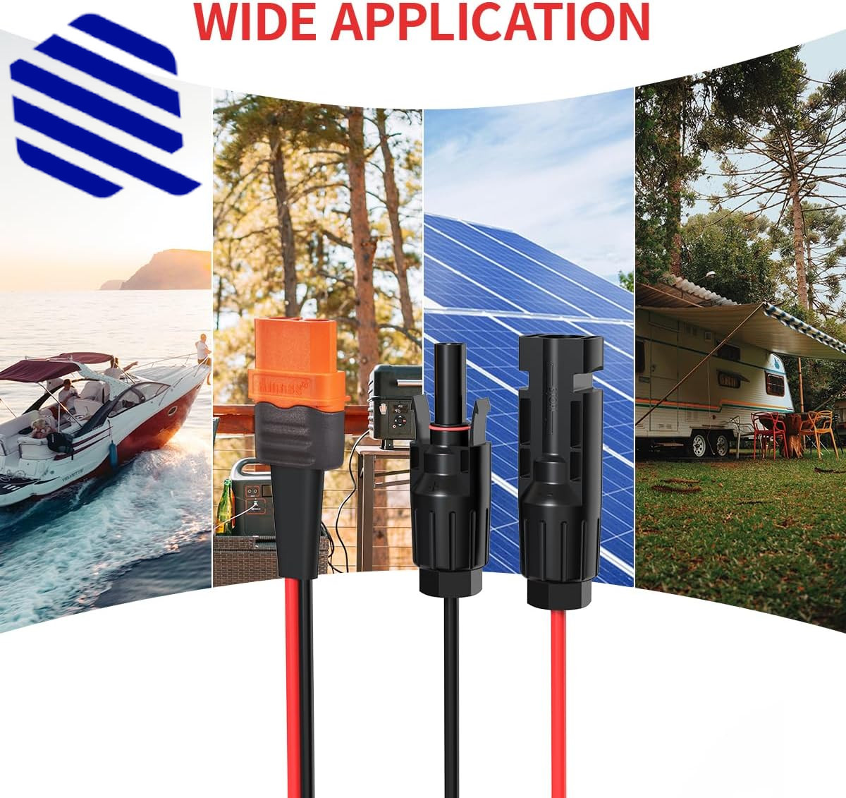10AWG 2FT Solar to XT60i Cable 2 10 25 35 50 75 100FT Solar Connector NEW USA
