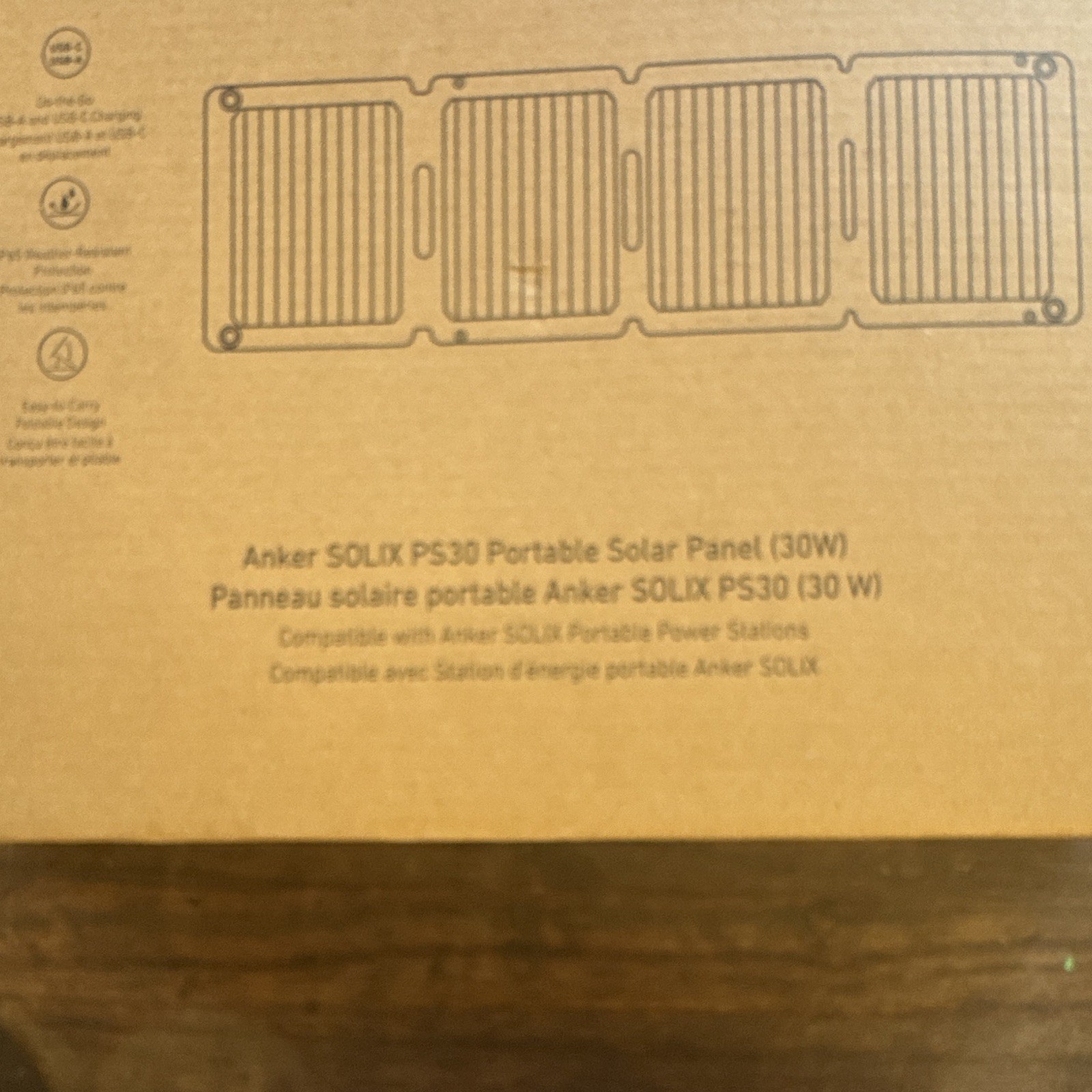 Anker SOLIX PS30 30W Foldable Monocrystalline Solar Panel USB-C Camping