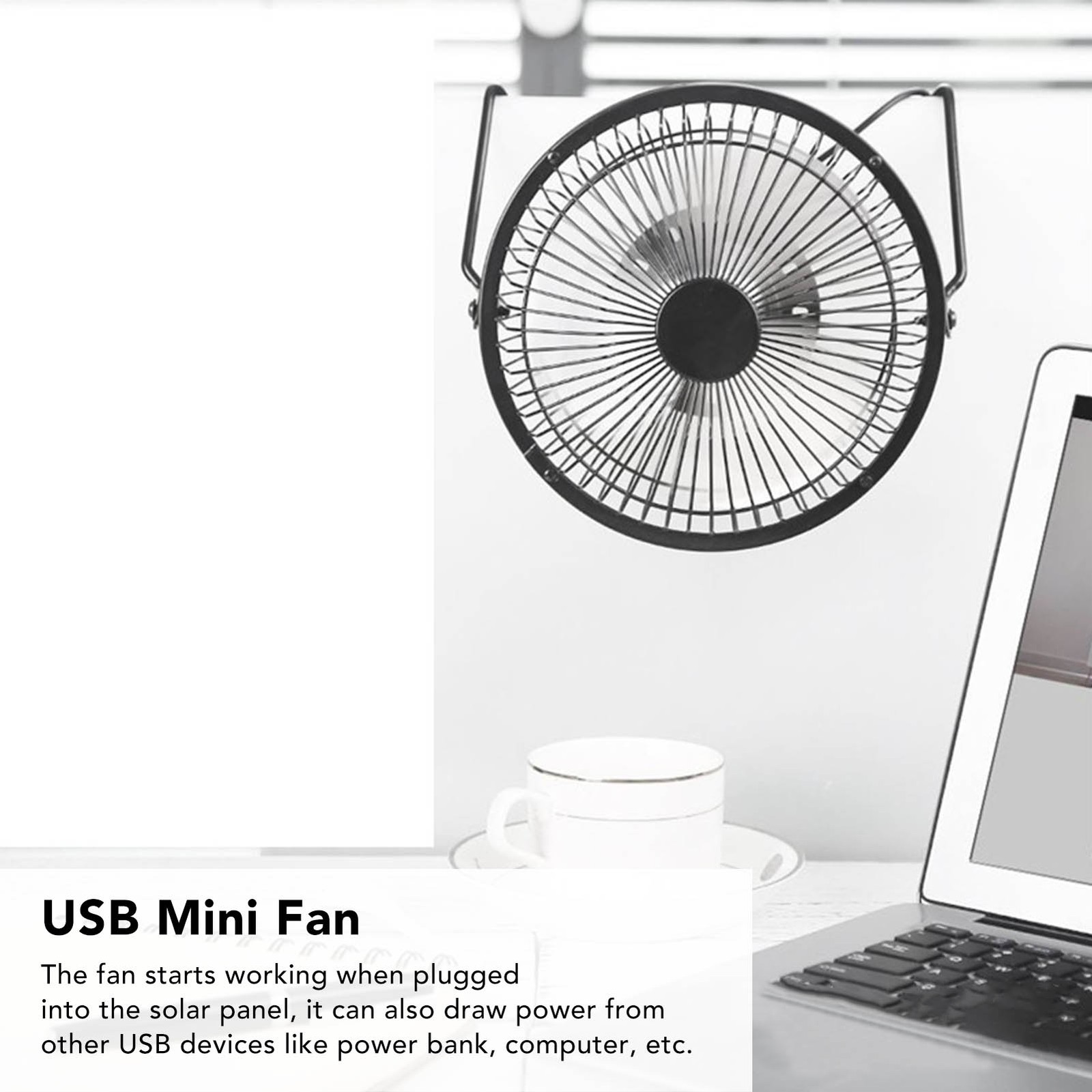 Solar Solar Panel Fan Portable USB Cooling Fan for Greenhouse Pet House Attic