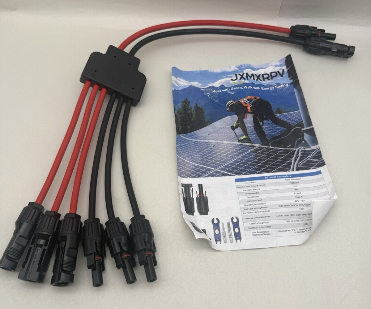 Solar Connectors for 3 Solar Panels, Tool-Free Solar Panel Wires and Connectors