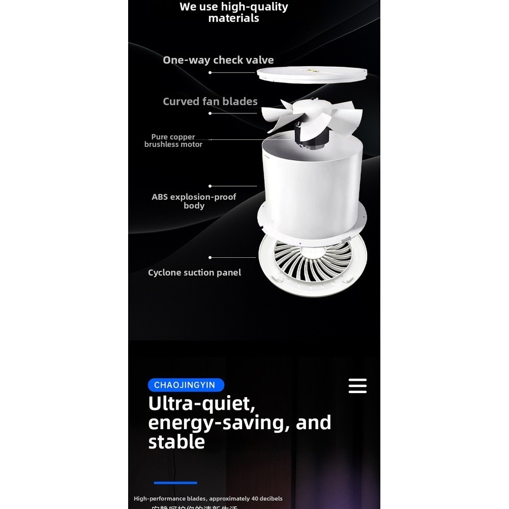 12V Brushless Solar Powered Exhaust Fan for Bathroom Kitchen Window Ventilation