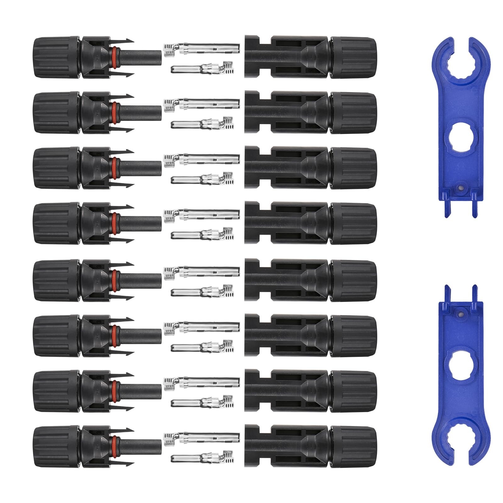 16 PCS Solar Panel Connectors Male/Female IP67 Waterproof 1000V 30A Solar