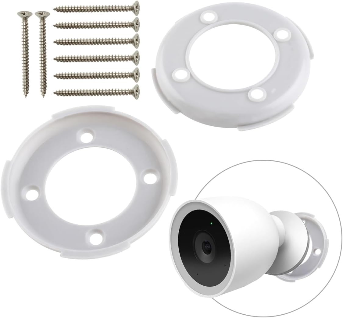 Wall Mounting Plate (Grey)-with Screws Compatible with Google Nest Camera(Outdoo