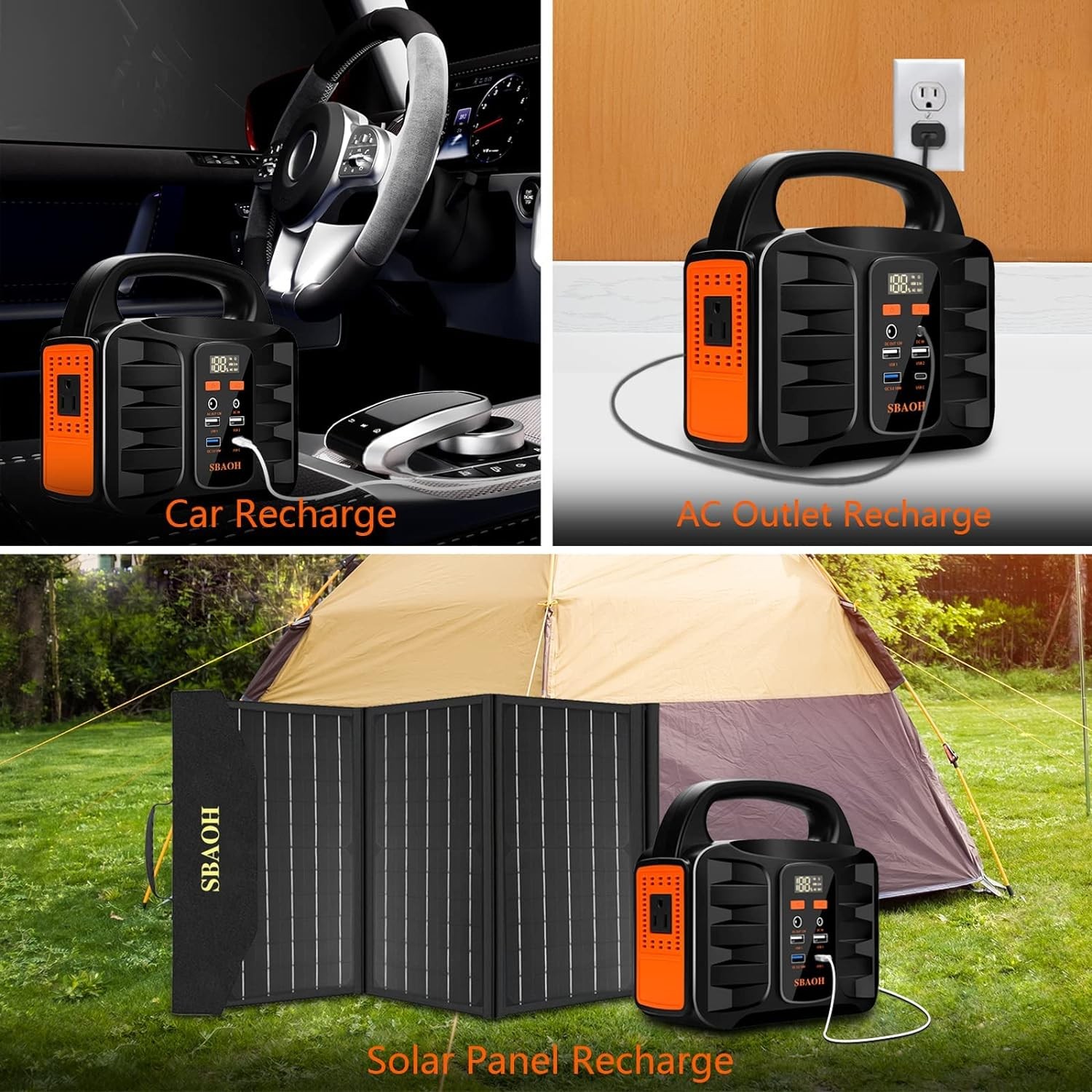 150W 155Wh Portable Power Station 42000mAh Solar Generator Camping Backup
