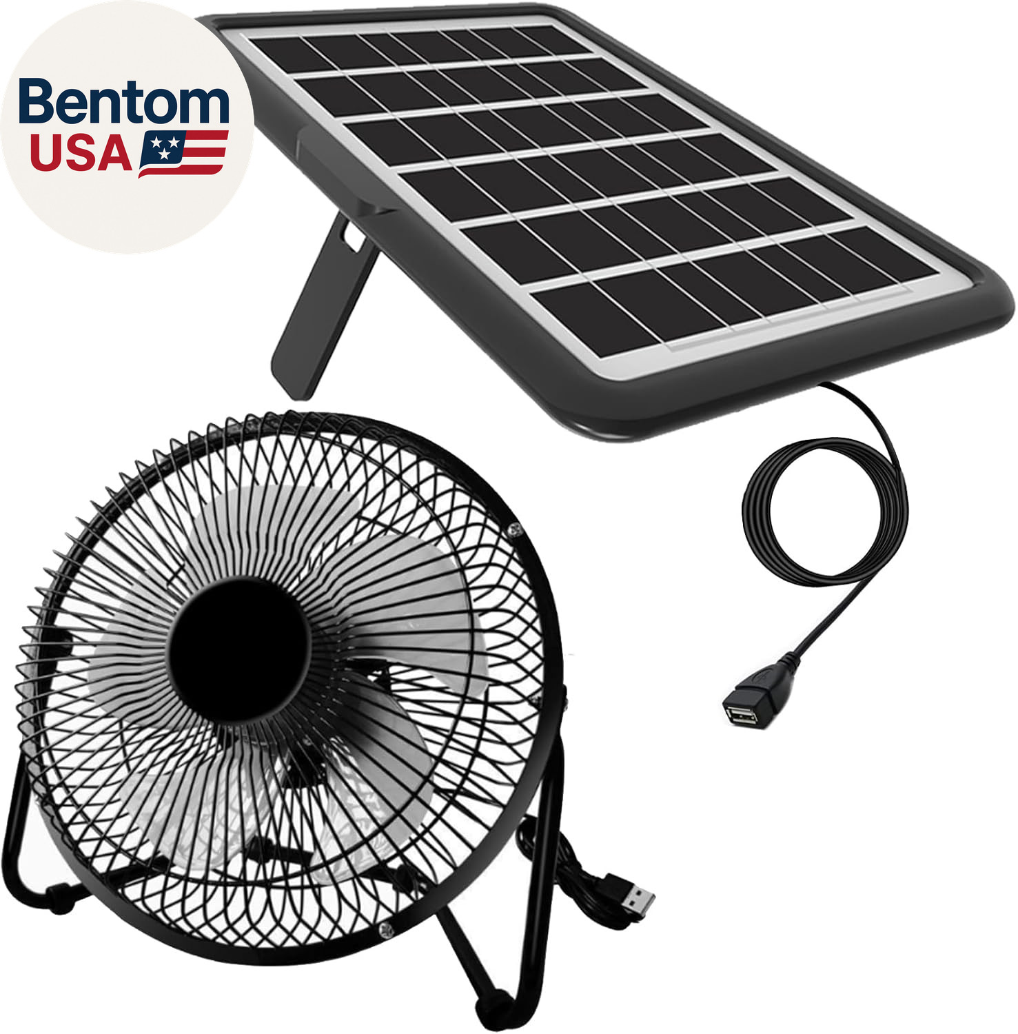 Solar Powered Fan, 8 Inch Install-Free, with 18W IP65 Portable Solar Panel, Clou