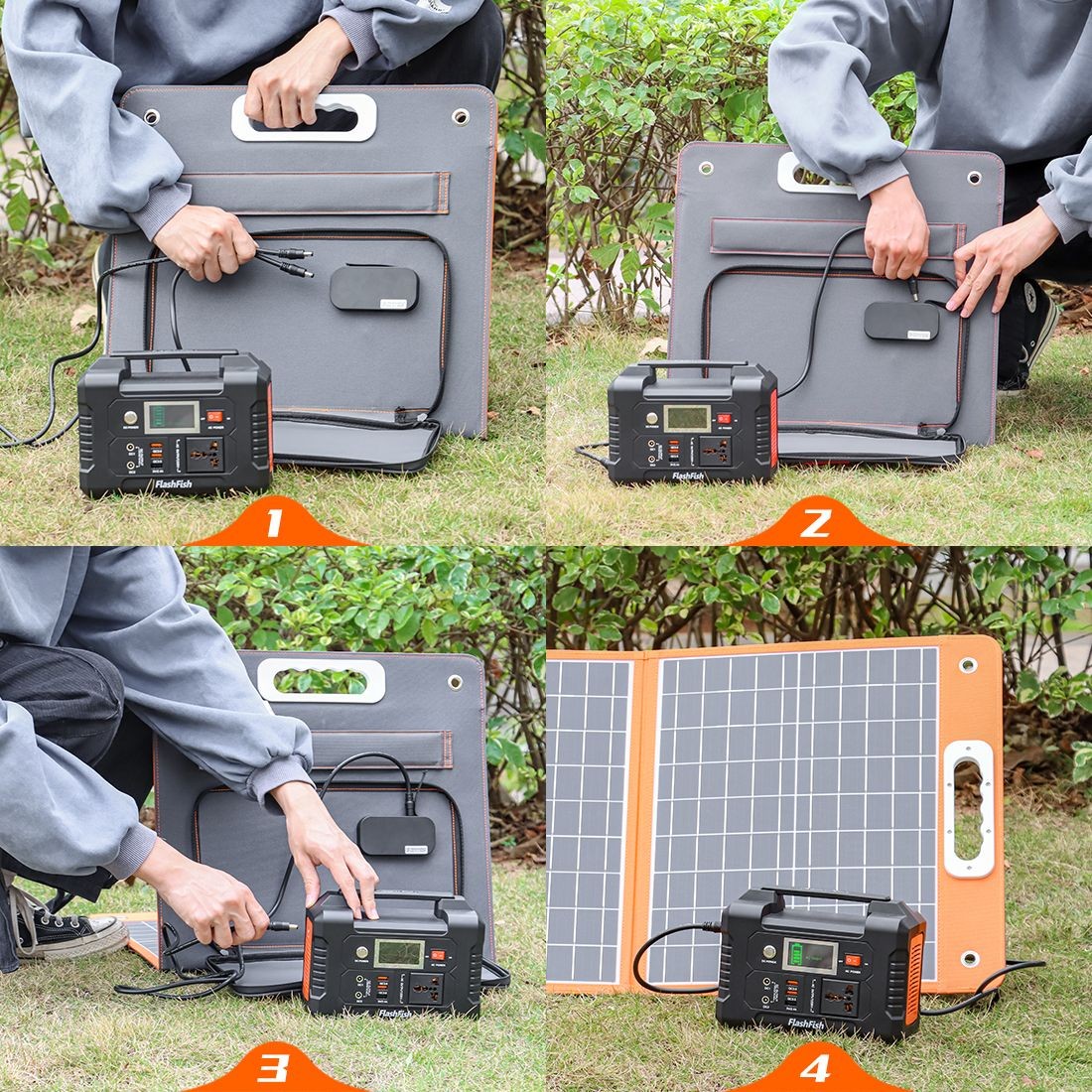 Flashfish 300W Power Station + 60W Solar Panel 230.4Wh LiFePO4 (Peak 600W)