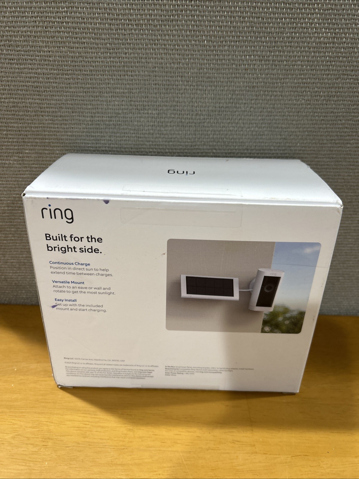 Ring Small Solar Panel 1.9W for Outdoor Camera White w/ Flexible Mount Open Box