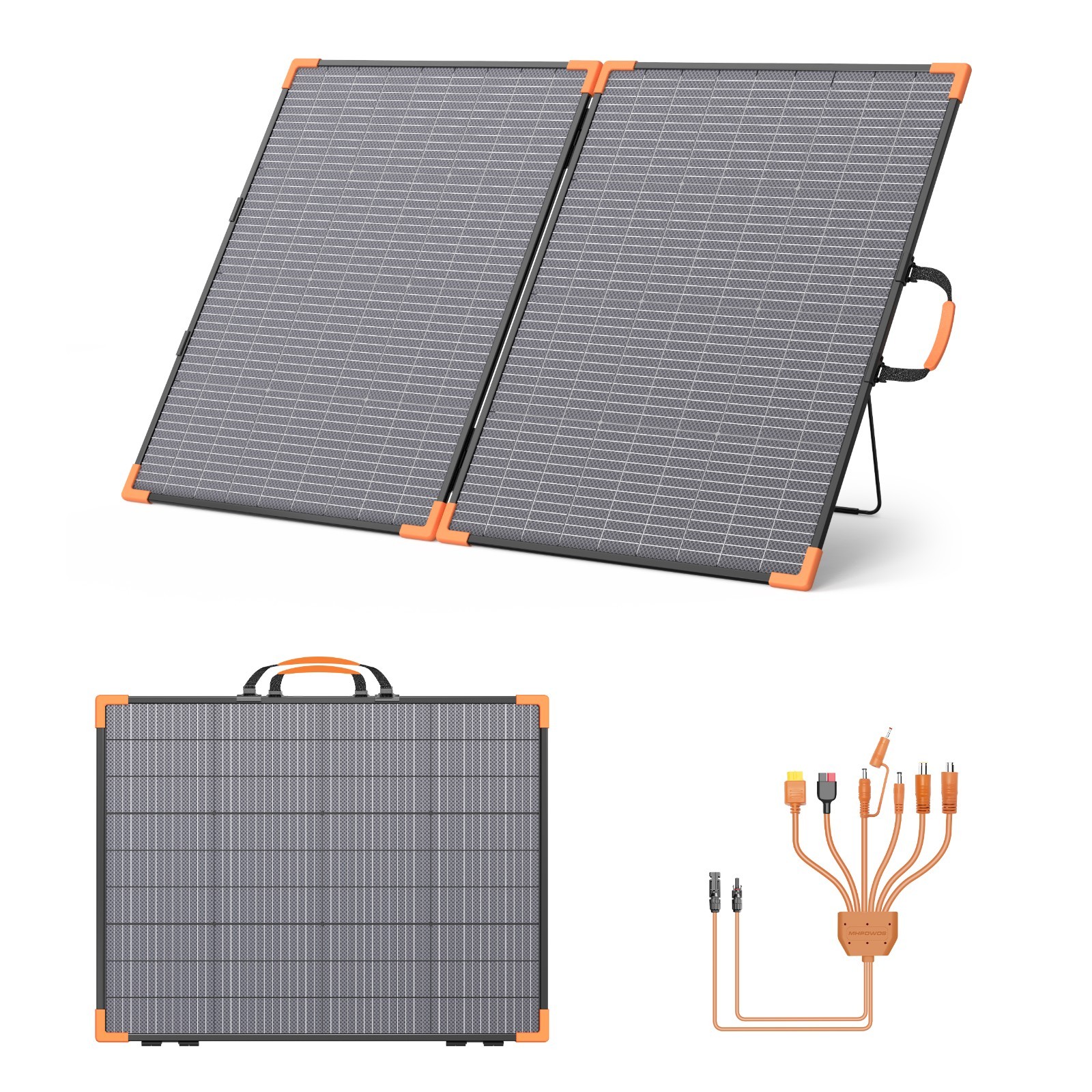 MHPOWOS Bifacial Foldable Solar Panel 200W 100W Portable for Powerstation