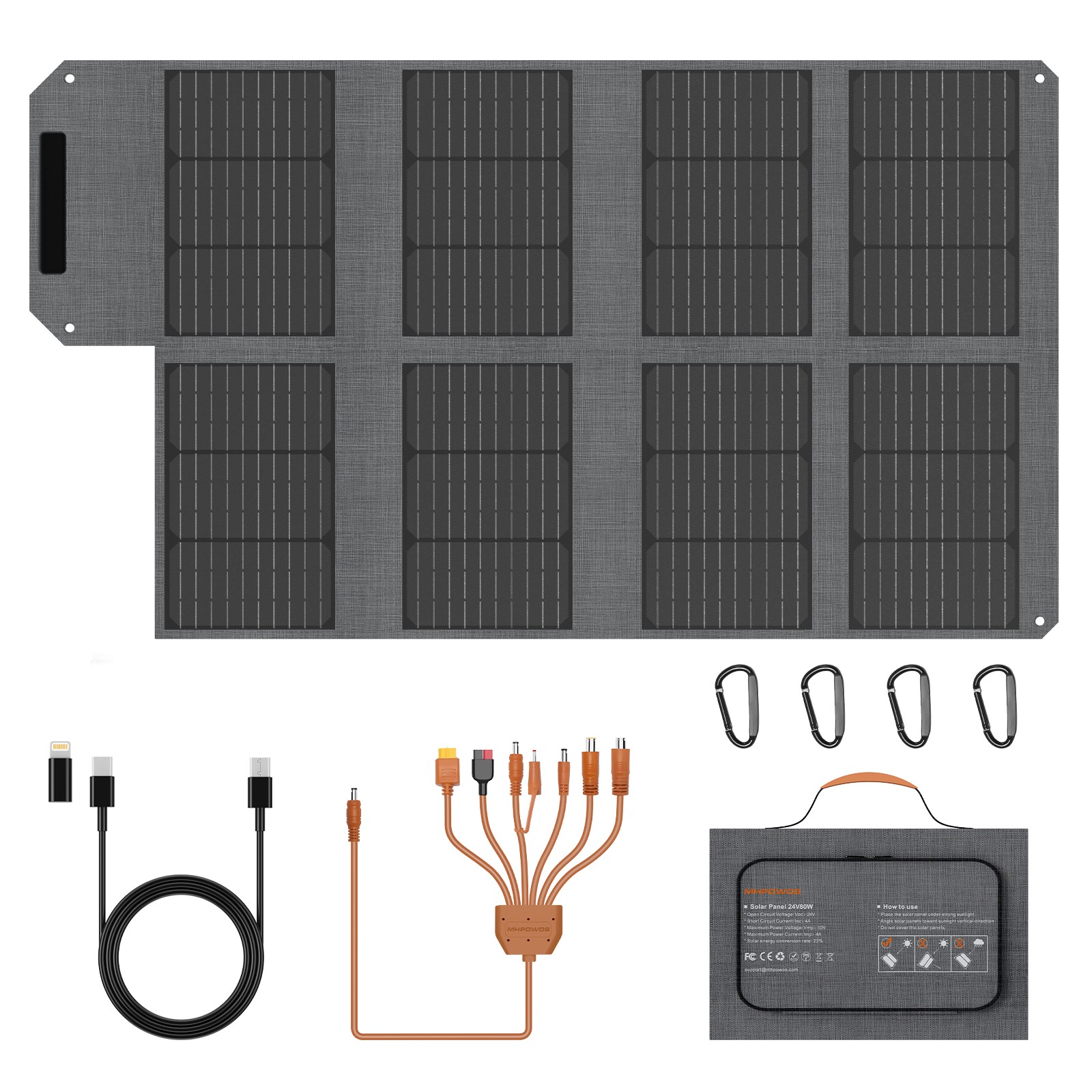 Solar Panel 80W Foldable XT60 for EcoFlow River 3 Plus 286Wh Portable Generator