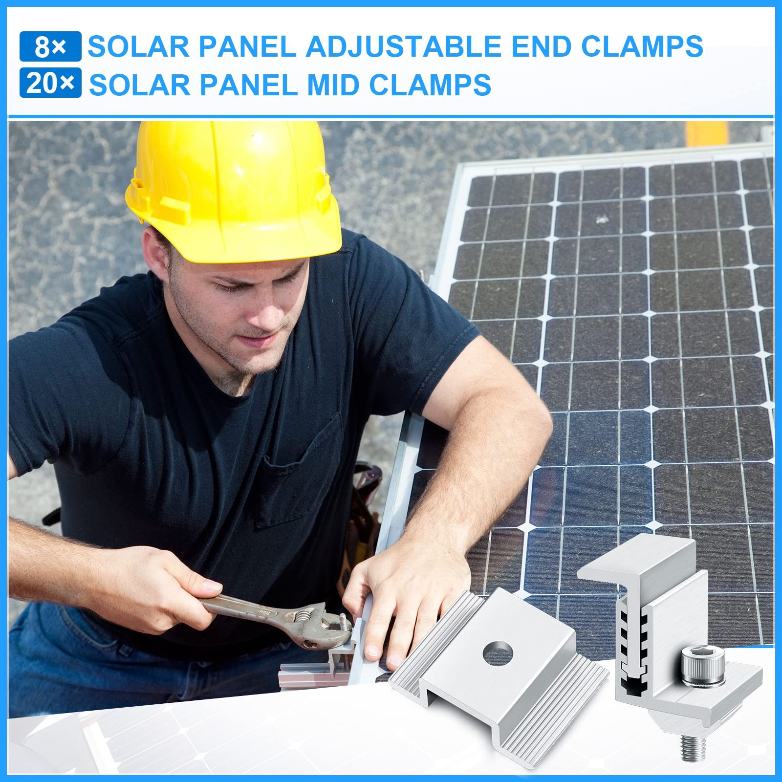 1.06-inch Aluminum Solar Panel Bracket with Mounting Brackets