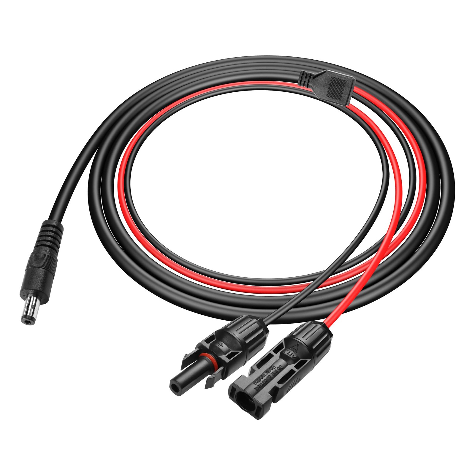 Solar Panel Connector to DC 5.5×2.1mm 14AWG 4.9FT Extension Cable – Compatible