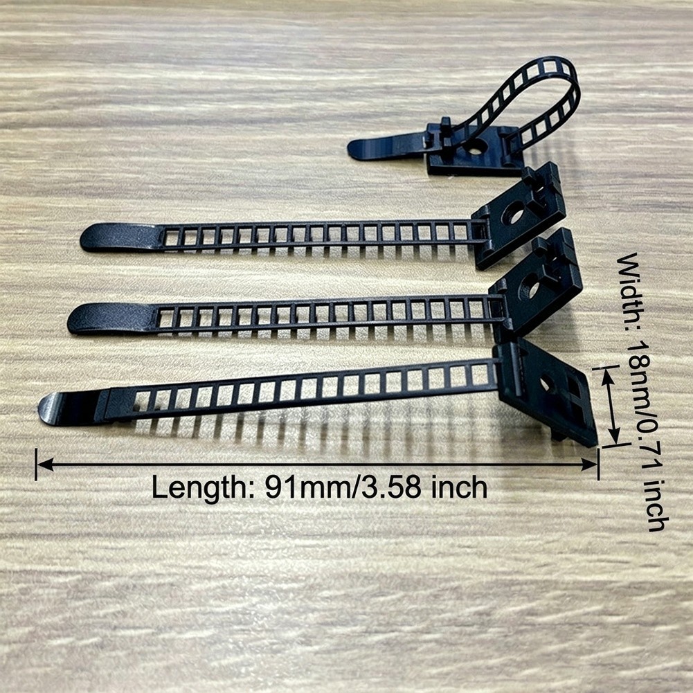 100pcs For Cable Organizer Base Black Nylon for Desk Wall Workshop Setup