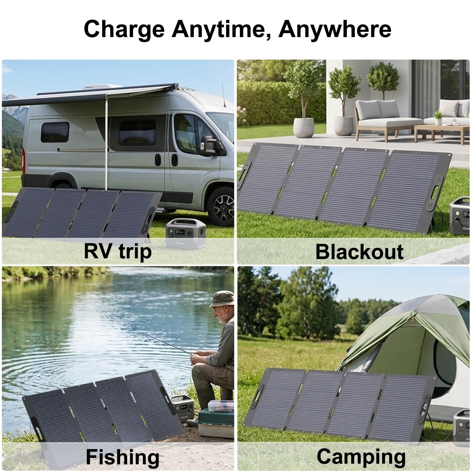 XINPUGUANG Portable Solar Panel 120W for Power Station, Foldable Solar Charge…