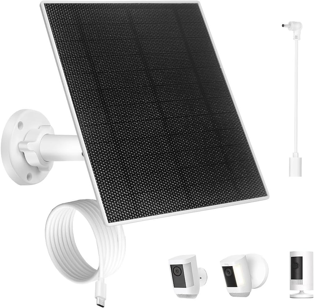Complete Solar Panel System for Ring Cameras – 5W & Adjustable Mount