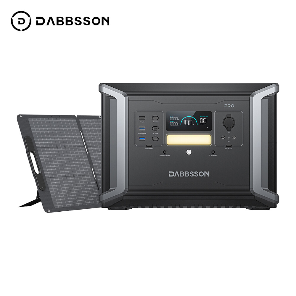 Dabbsson DBS2100Pro 2150Wh 2400W Power Station Solar Generator +120W Solar Panel