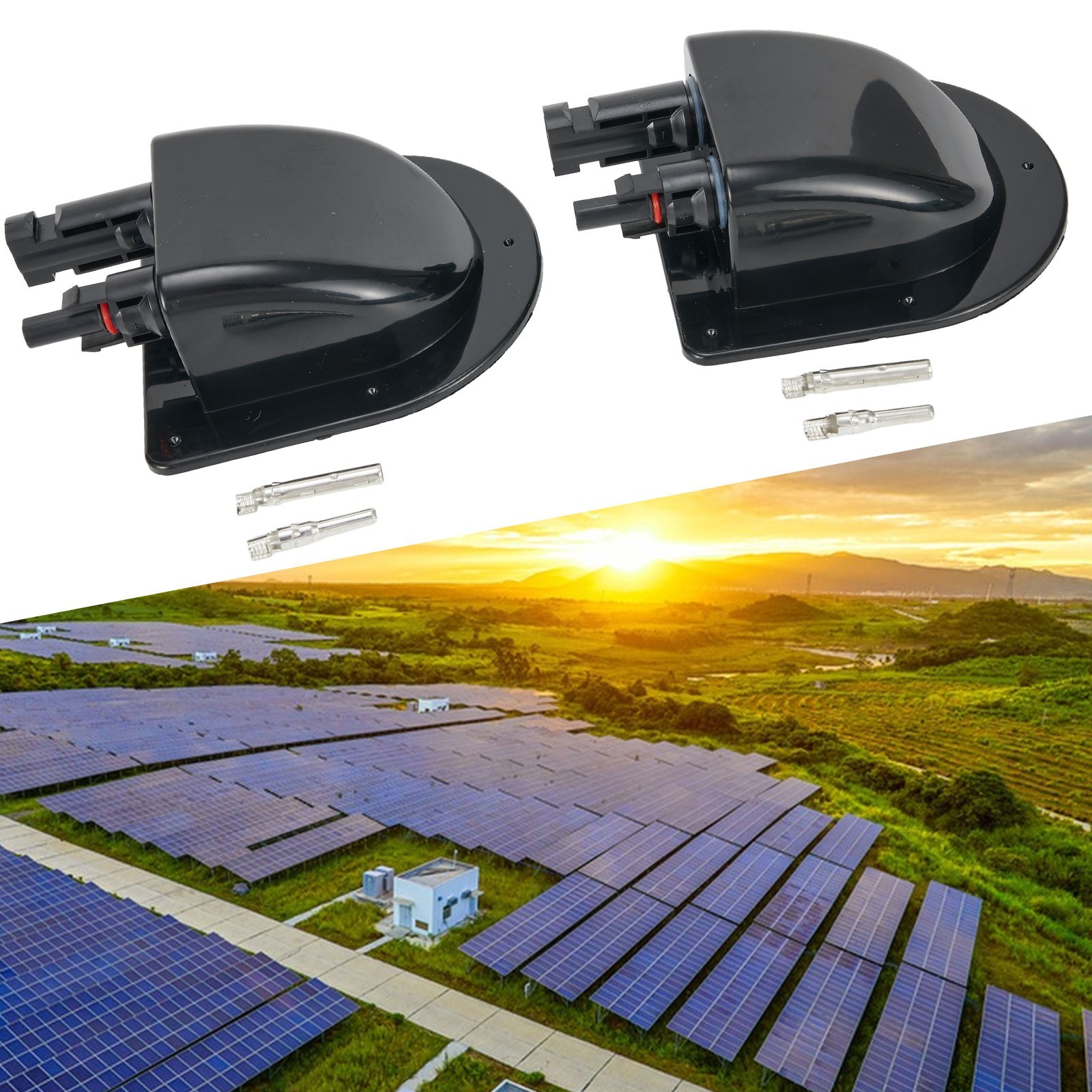 Solar Connection Box Solar Waterproof 12 X 9.5 X 4cm Black Box Connections