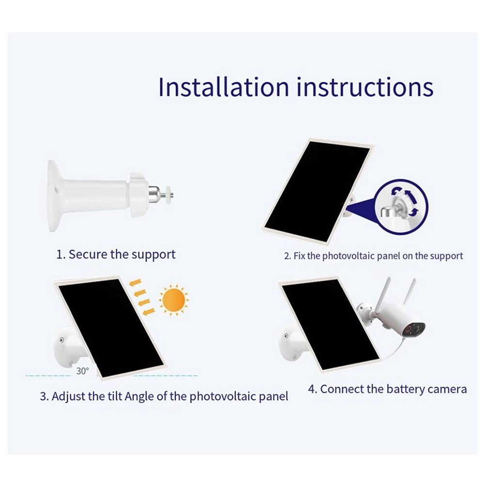 10W 5V Monocrystalline Solar Panel DC+Type-C for Low Camera/4836