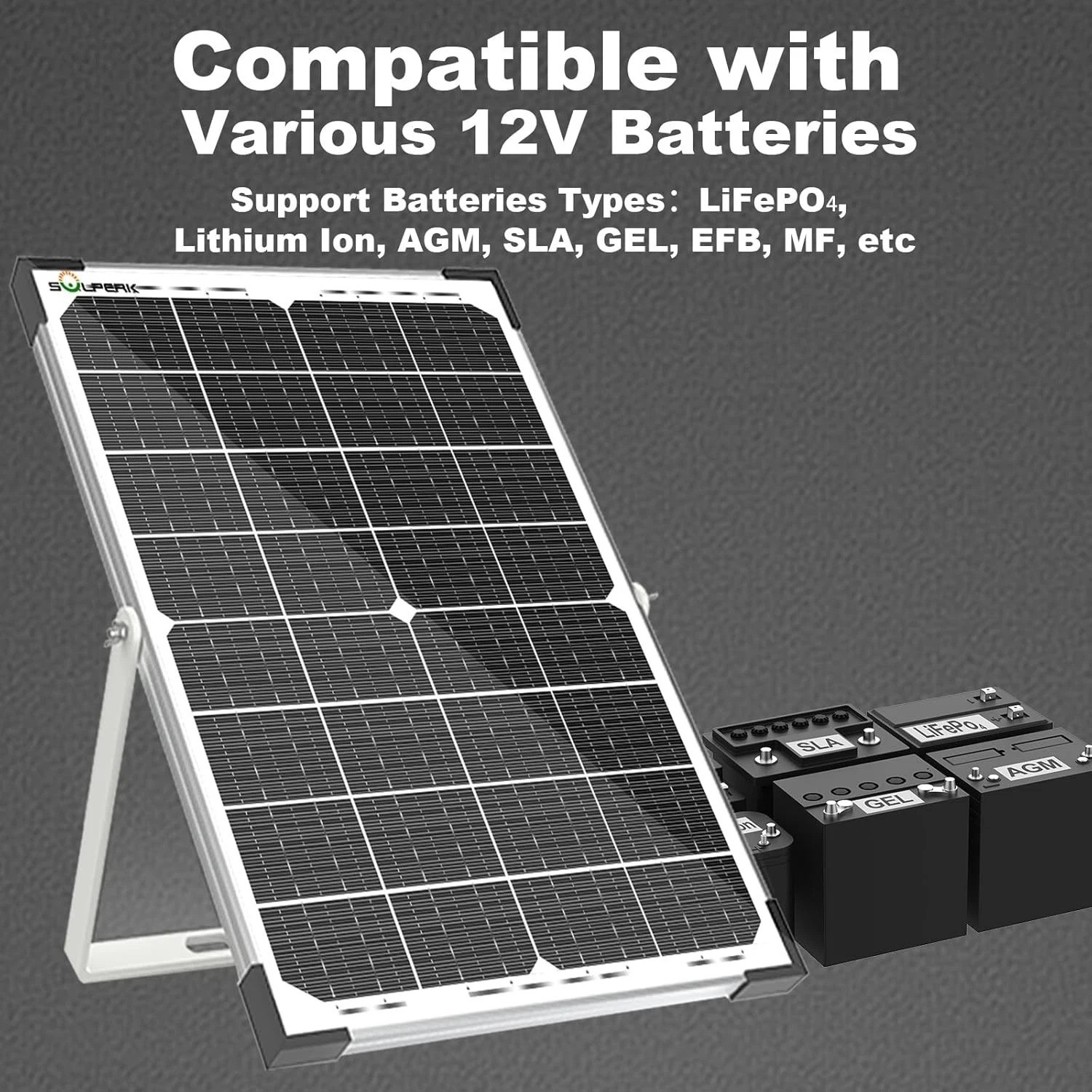 30W Solar Battery Maintainer 10A MPPT Waterproof Monocrystalline Durable