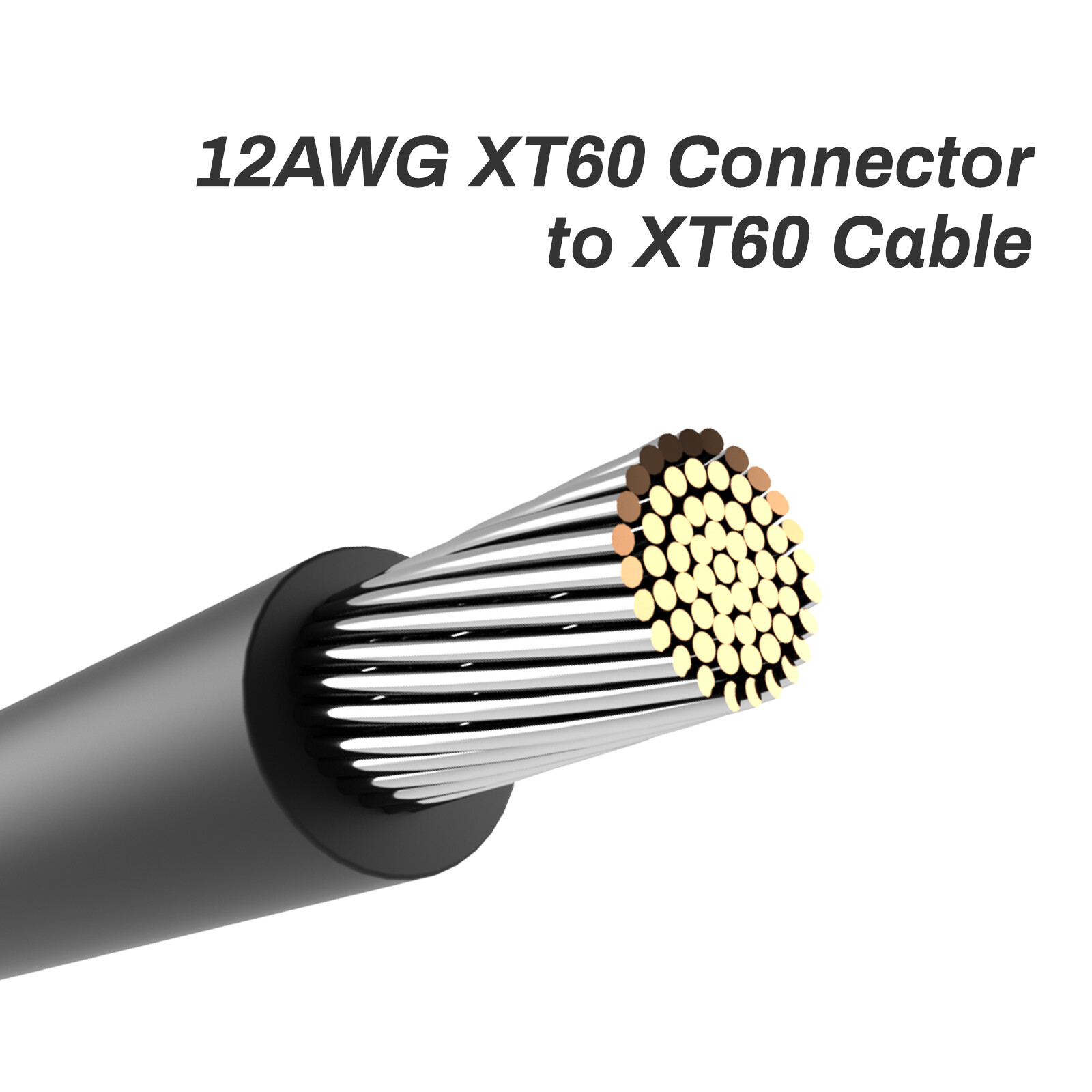 XT60 Male to Female Connector 12AWG 10ft Extension Cable for RC Battery