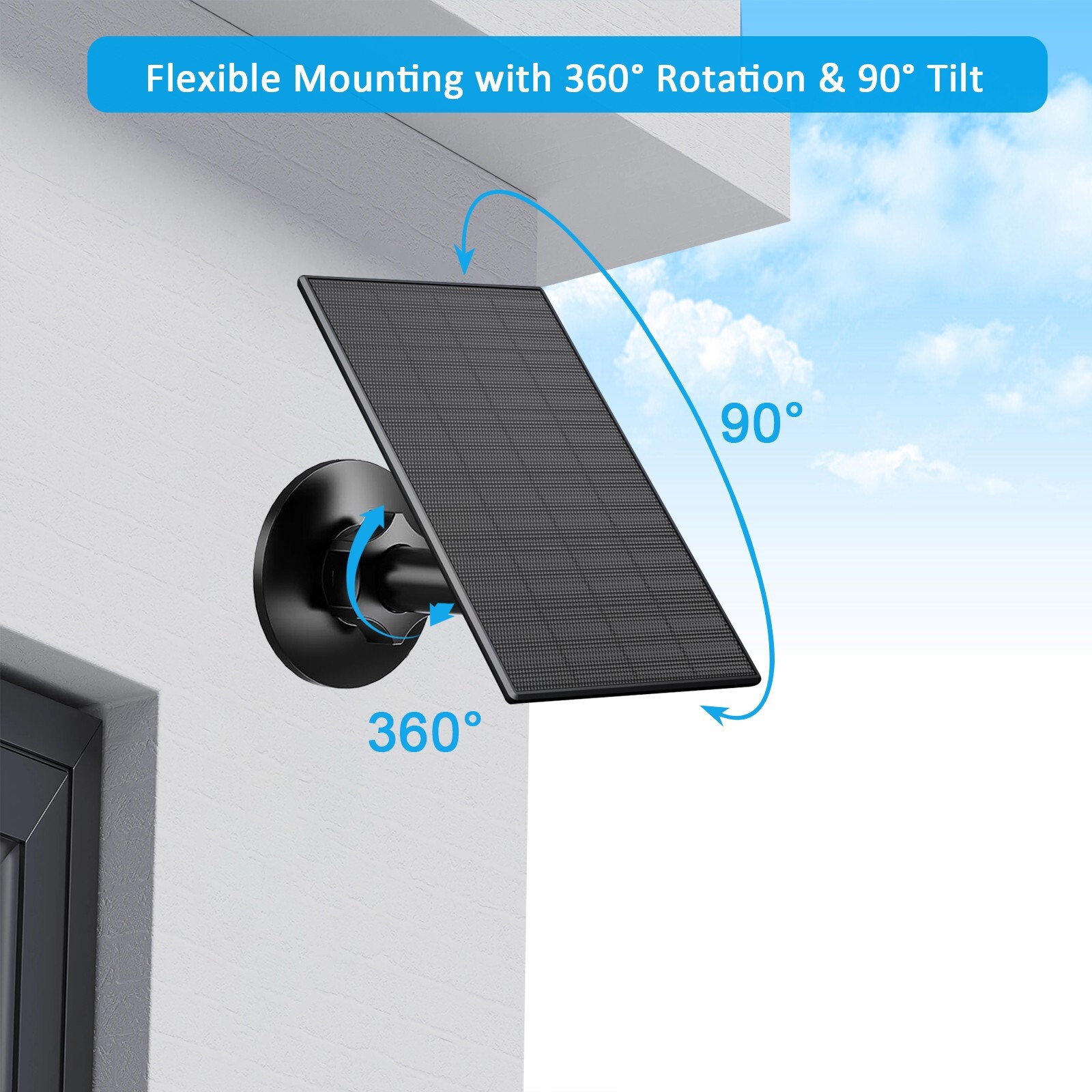2 Pack Solar Panel for Security Camera，Solar Panel Charger with USB & Type C