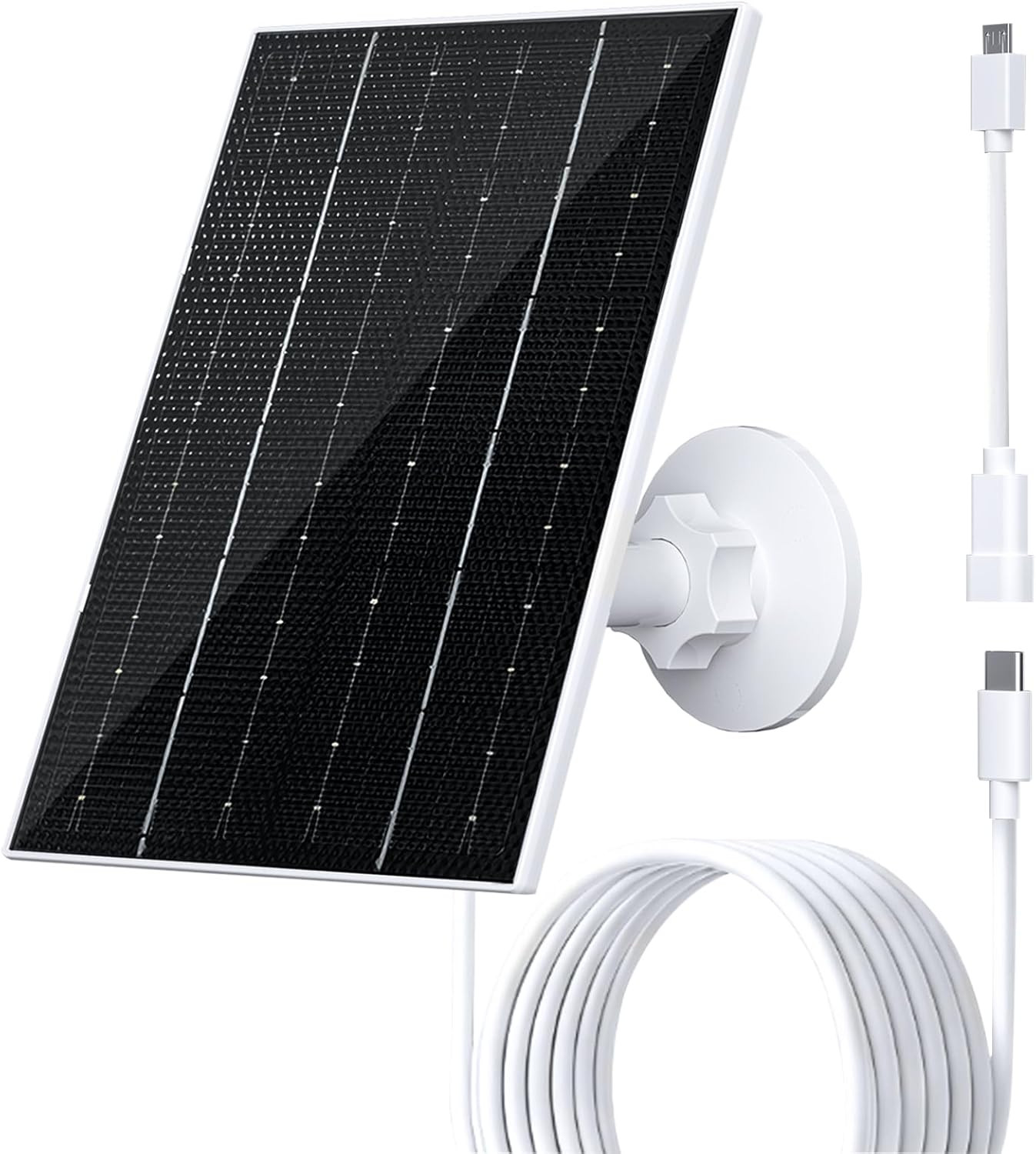 4W Solar Panel for Security Camera, Type-C/Micro USB Solar Charger