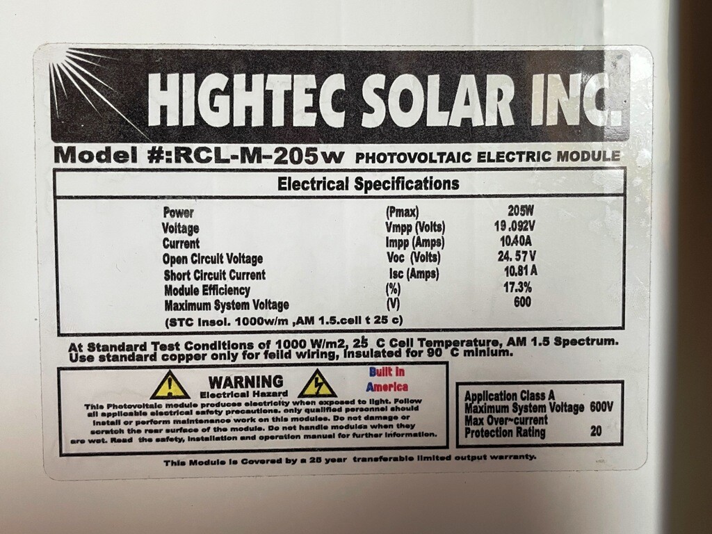 1- 205 Watt 12 Volt Battery Charger Solar Panel Off Grid RV Boat 22.2% NEW CELL