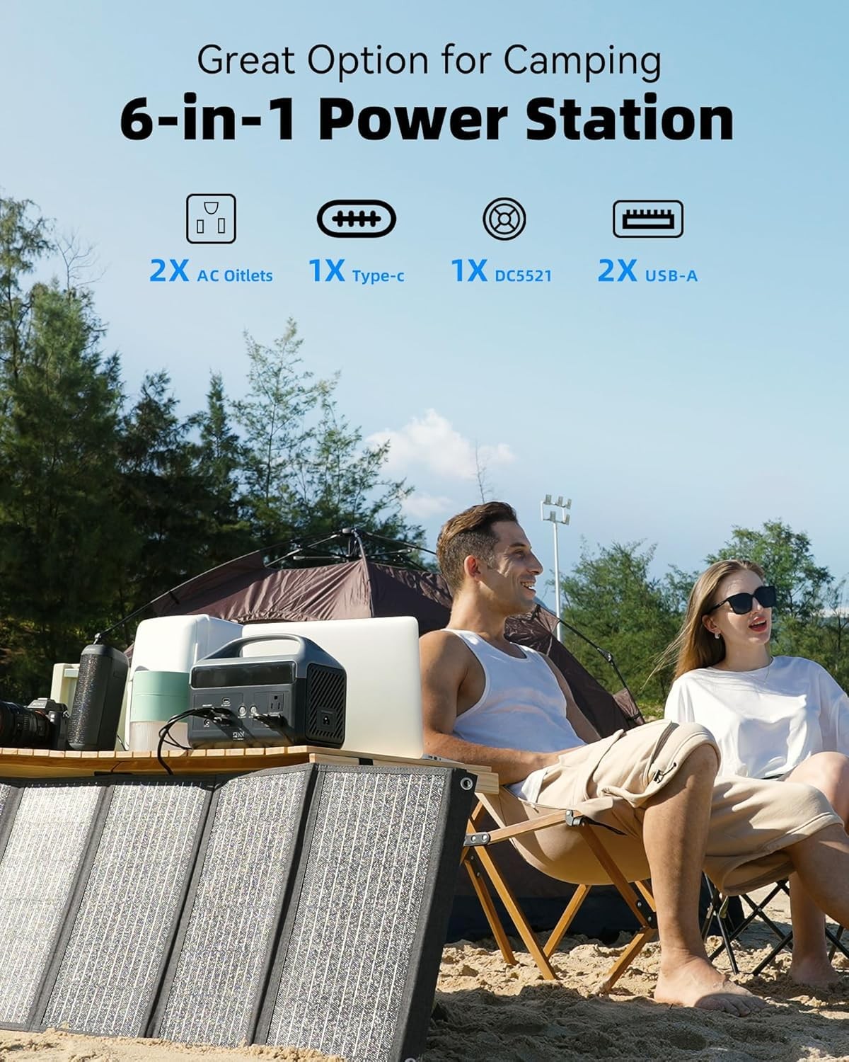 DaranEner Portable Power Station 56000mAh, 179.2Wh LiFePO4 Battery Backup