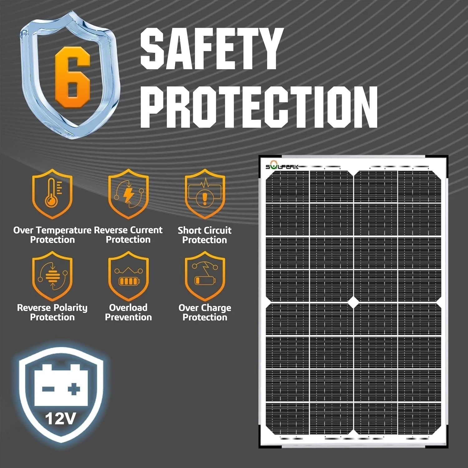30W Solar Battery Maintainer 10A MPPT Waterproof Monocrystalline Durable