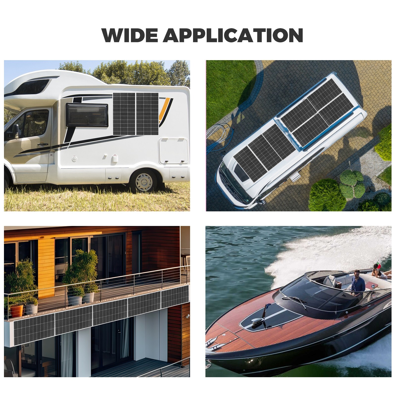 120W Glass Solar Panel Monocrystalline Photovoltaic for RV Camping Boat Outdoor