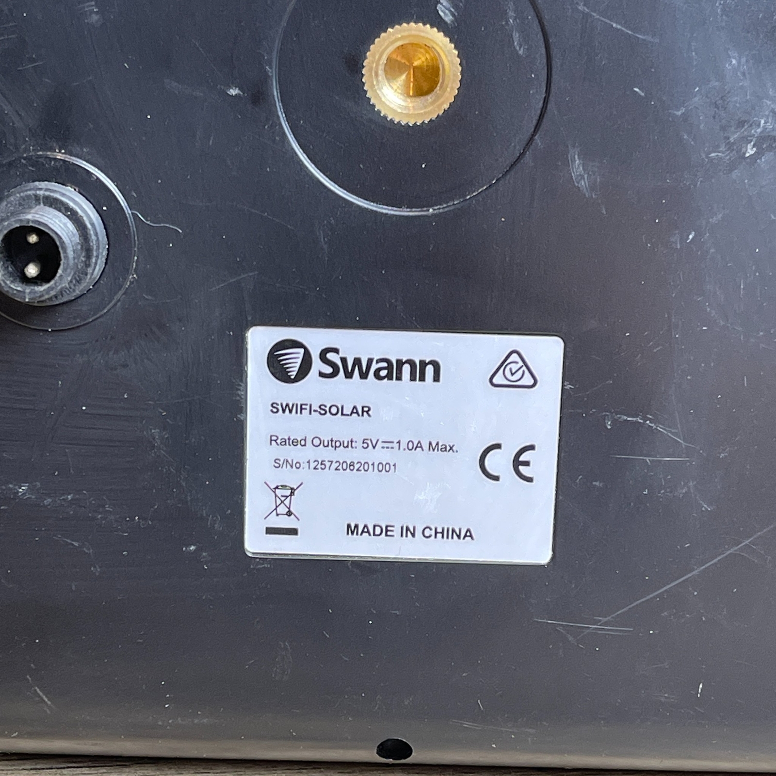 Swann Swifi-Solar Panel Black Outdoor Weatherproof for Wireless Security Cameras