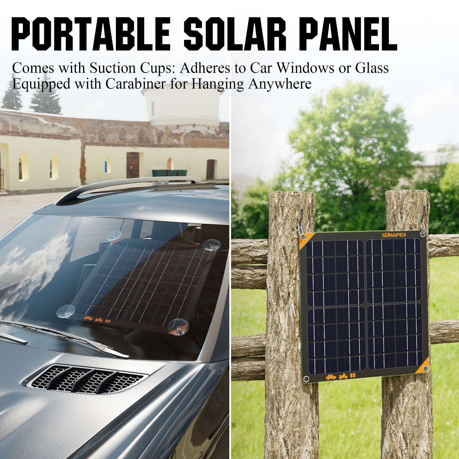 SUNAPEX 12V Solar Car Battery Charger 10W Solar Powered Trickle Charger Maintain