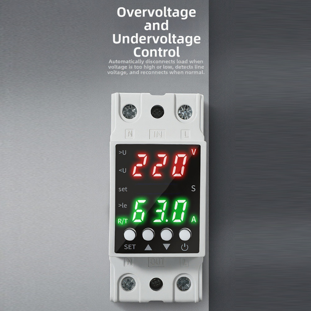AC80-300V Voltage Protector Featuring Dual LCD Readout and Auto Reset Function