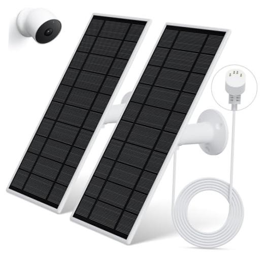 Solar Panel for Google Nest Camera, 2Pack Upgraded Solar Power Charger for