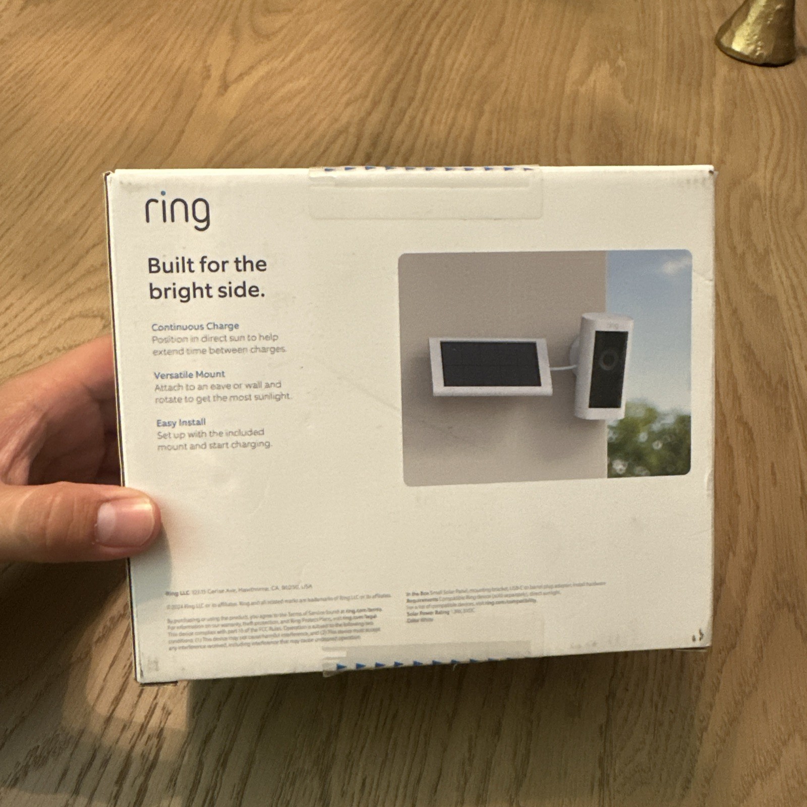 Ring Small Solar Panel 1.9W for Outdoor Camera White With Flexible Mount