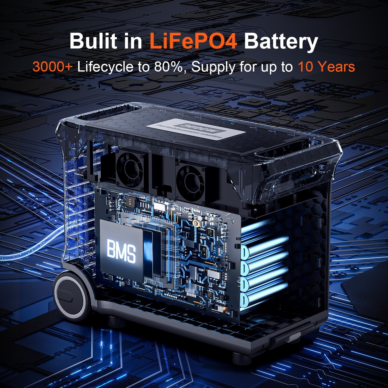 SolarPlay Q3600 Portable Power Station 3840Wh Generator for Outdoor, Camping, RV