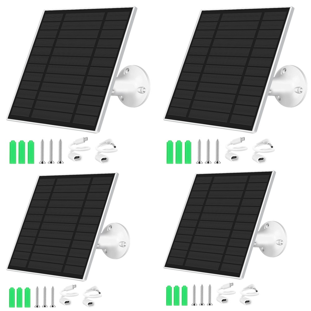 Solar Panel Charging for Outdoor Ring Security Camera Doorbell Battery Charger