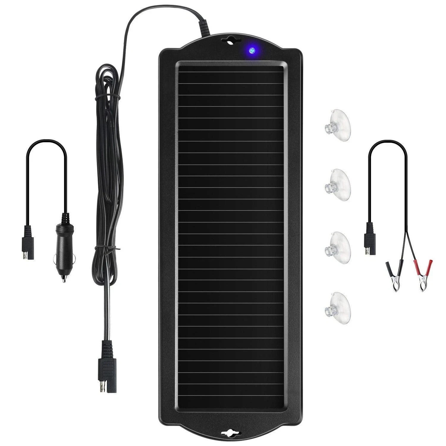 Car Battery Trickle Charger & Maintainer, 12V Solar Panel with Cigarette Plug