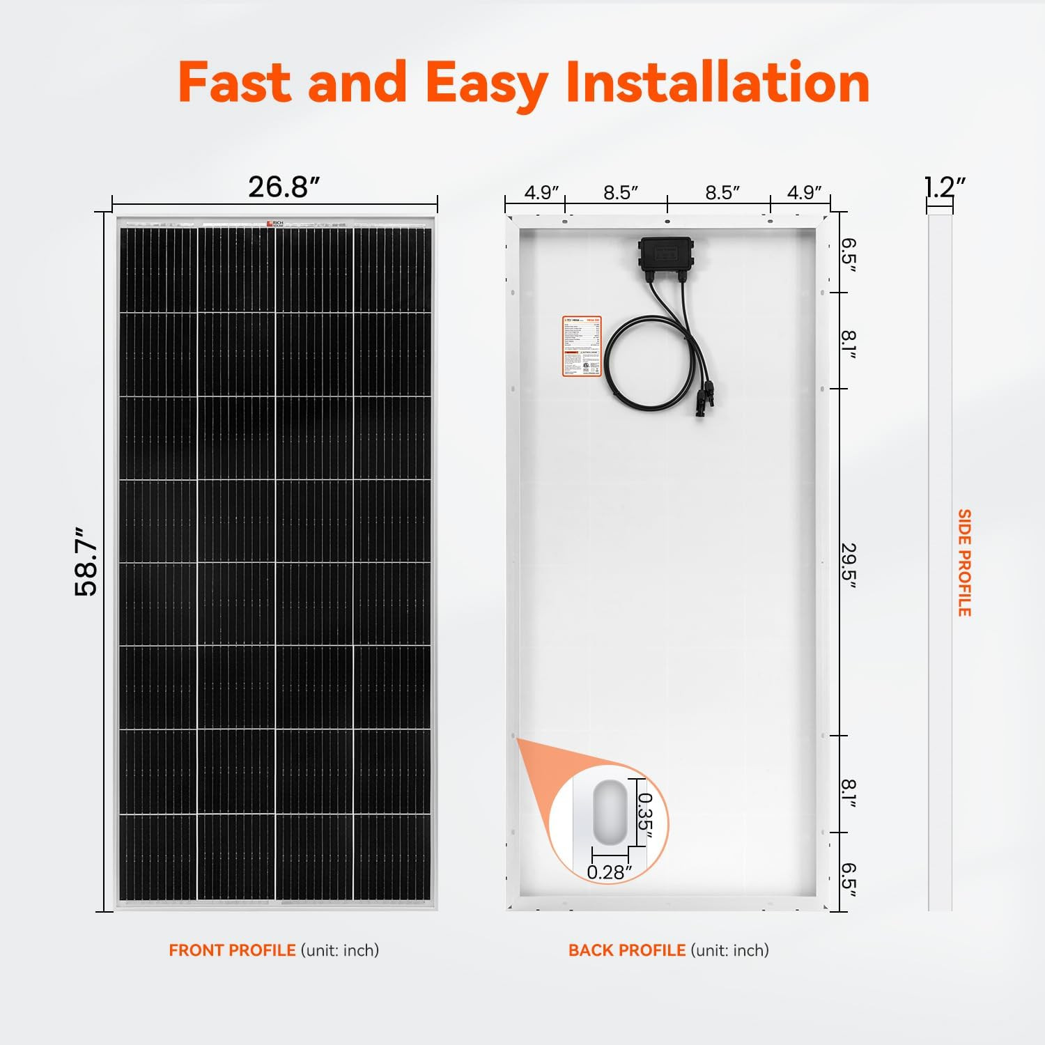 200W 12V Monocrystalline Solar Panel for RV, Marine, Off-Grid Use