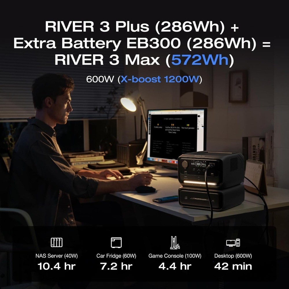 Portable Power Station Extra Battery 286Wh Expansion LiFePO4 LFP Battery 10-Year