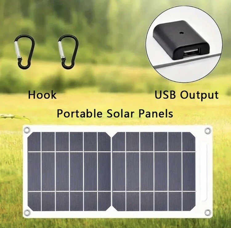 USB Solar Panel Power Bank for Outdoor Camping Hiking Phone Charger 5V Portable