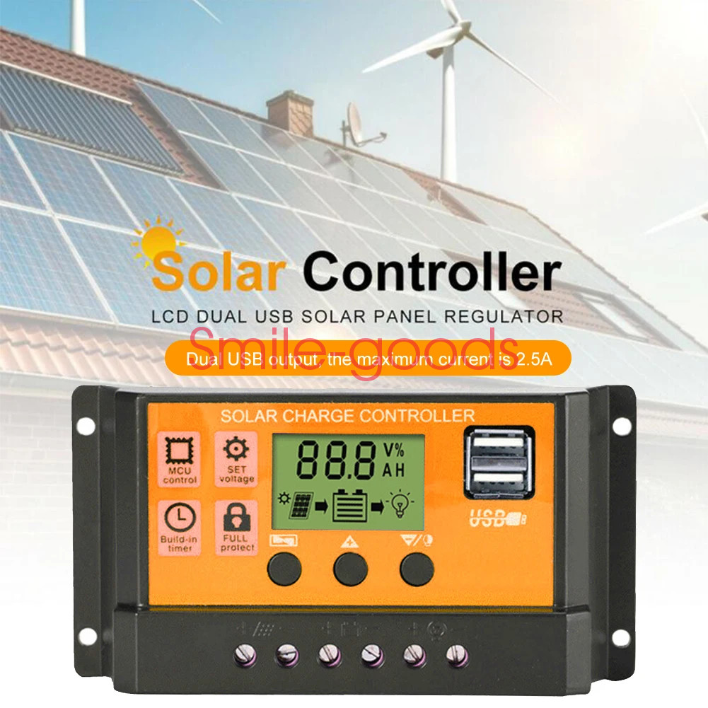 100A PWM Solar Panel Kit Regulator Charge Controller Auto Focus Tracking 12/24V