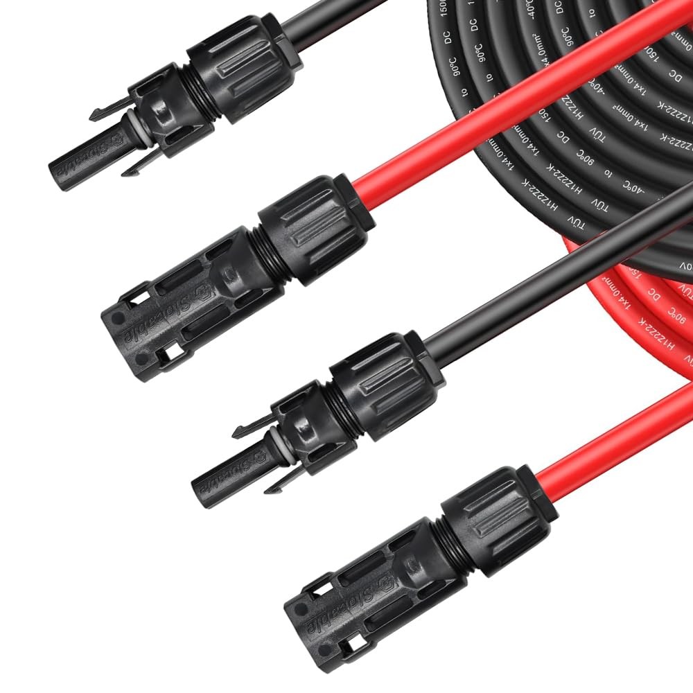 8AWG Solar Panel Extension Cable 30FT, 1500V 70A Solar Wire with IP68 Male an…