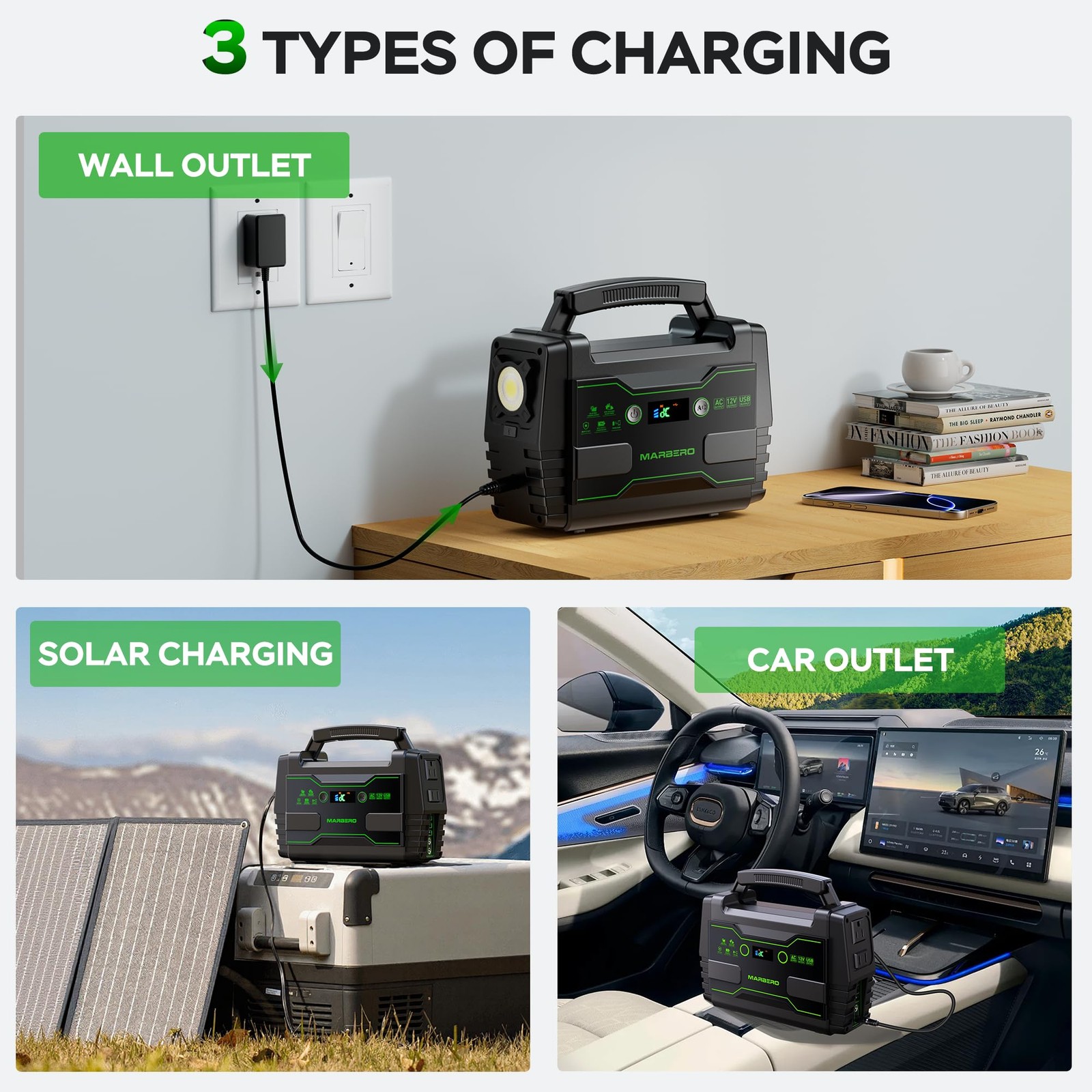 Portable Power Station 155Wh Camping Solar Generator 100W with AC DC and USB …