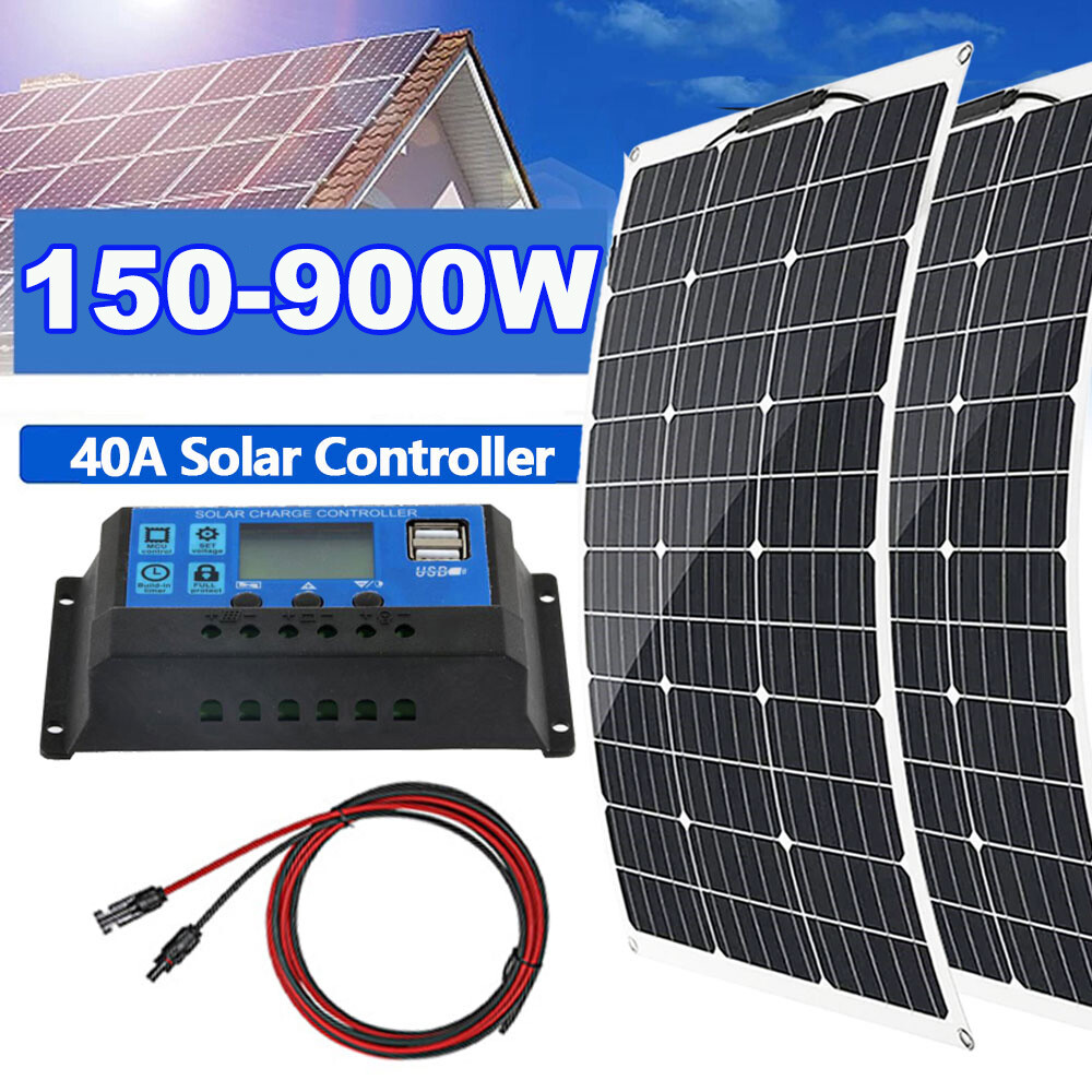 300W 600W 900W Watt 12V Monocrystalline Solar Panel for RV Home Rooftop Off Grid
