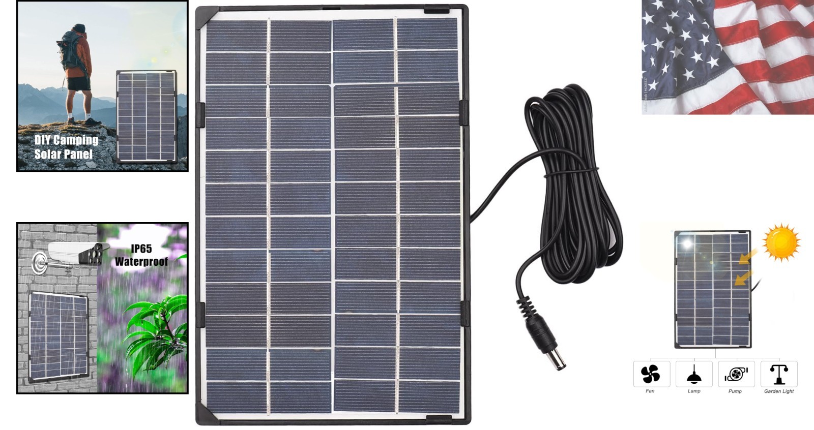 Mini Solar Panel, 6W 12V Solar Panel for Outdoor Security Camera Solar Cell w…